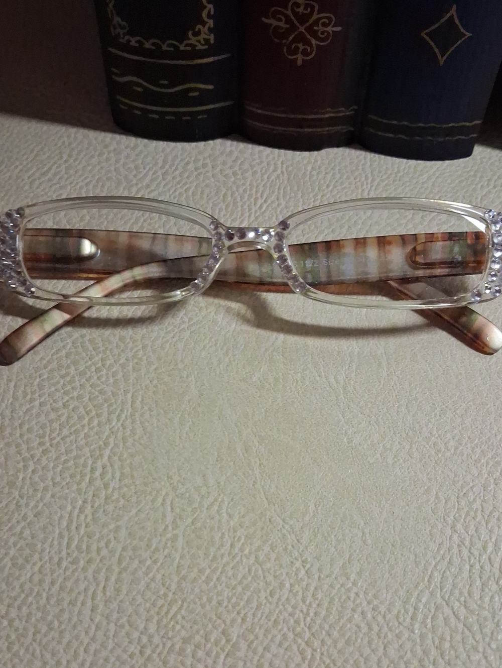 Clear Crystal Frame Reading Glasses with Tortoiseshell Arms